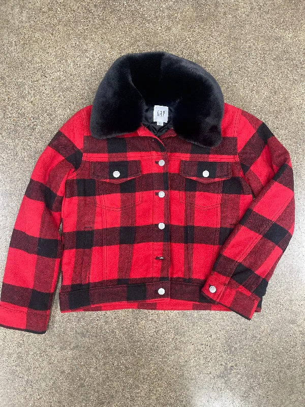 Jacket Faux Fur & Sherpa By Gap In Black & Red, Size:Sp Youthful Men's Anime