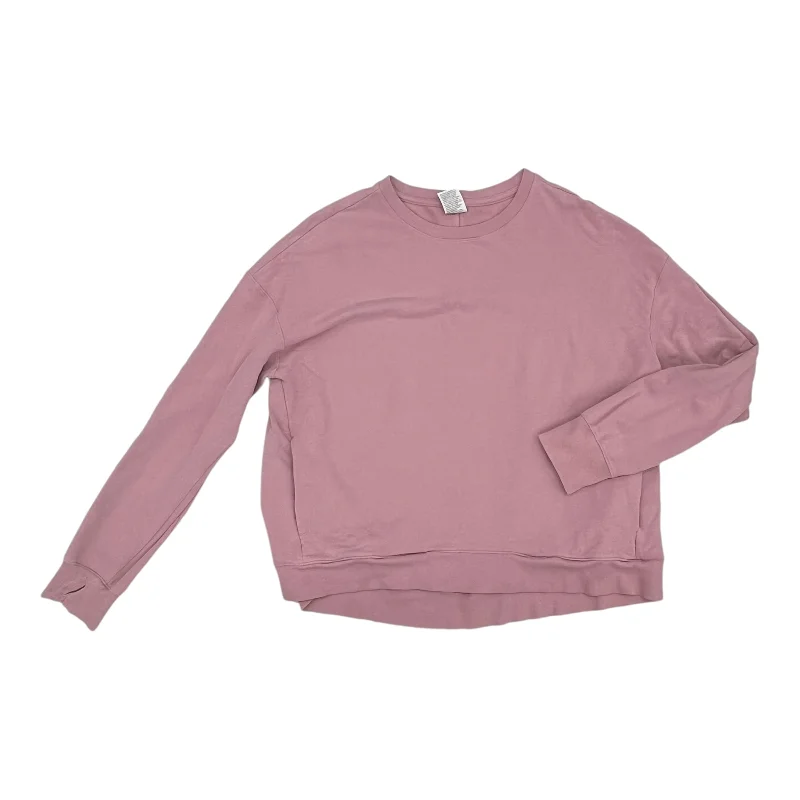 Athletic Top Ls Crewneck By All In Motion In Pink, Size:Xxl Organic