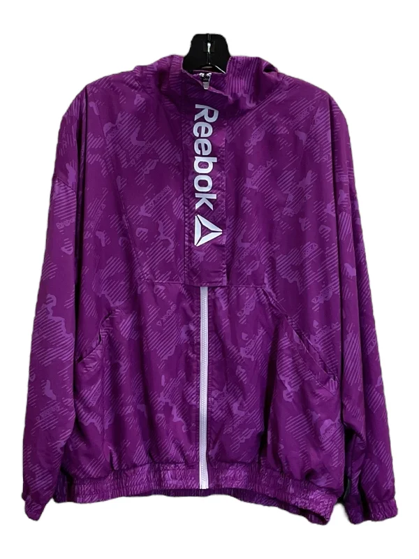 Athletic Jacket By Reebok In Purple, Size: Xl Gym