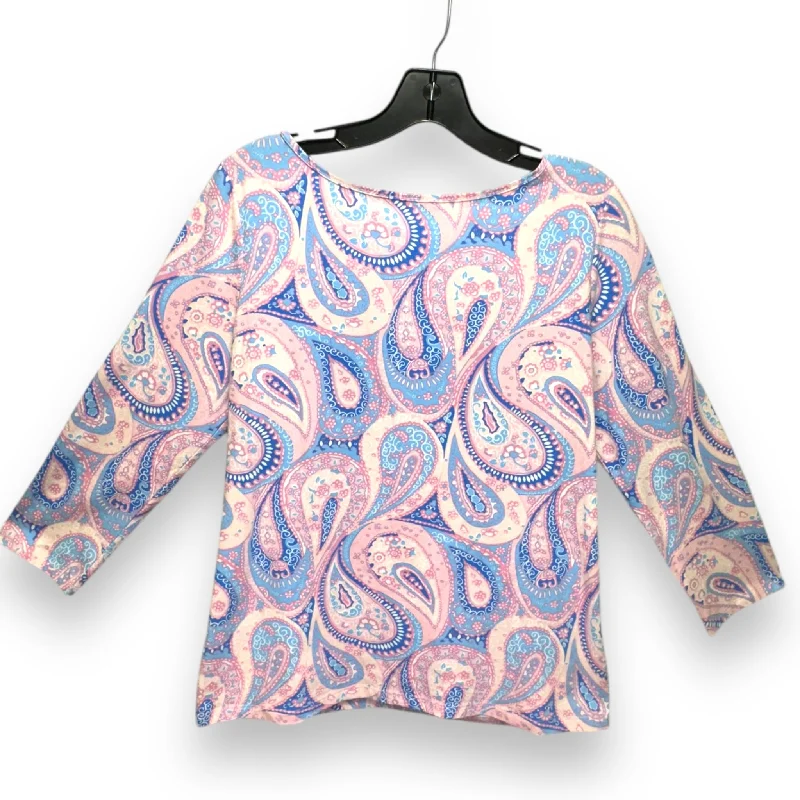 Top Long Sleeve By Talbots In Paisley Print, Size: M Practical Men's Quick