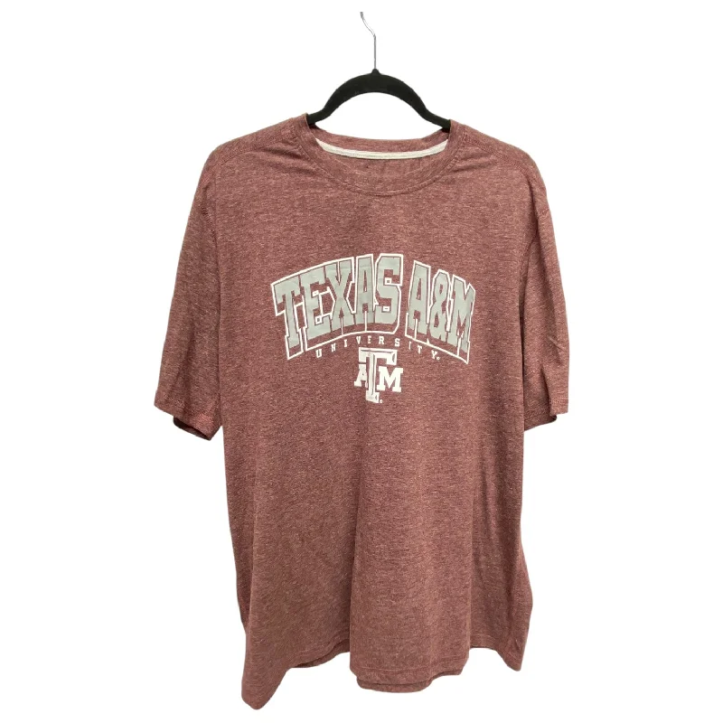 Top Short Sleeve By Champion In Maroon, Size: Xl Polished Men's Satin
