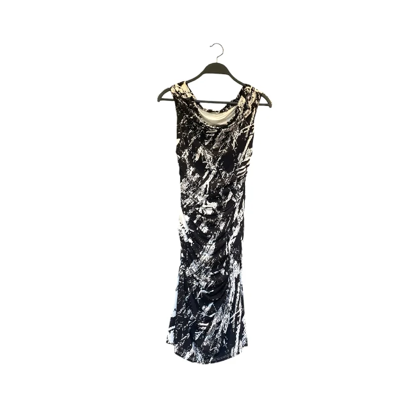 Helmut Lang/SS Dress/XS/All Over Print/Polyester/WHT/OPEN BACK/MARBLE/BLK WHT PRINT Unique Men's Upcycled