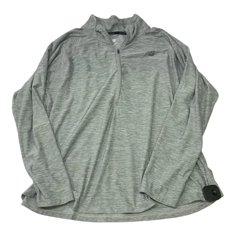 Athletic Top Long Sleeve Collar By New Balance In Grey, Size: 2x Sophisticated Men's 