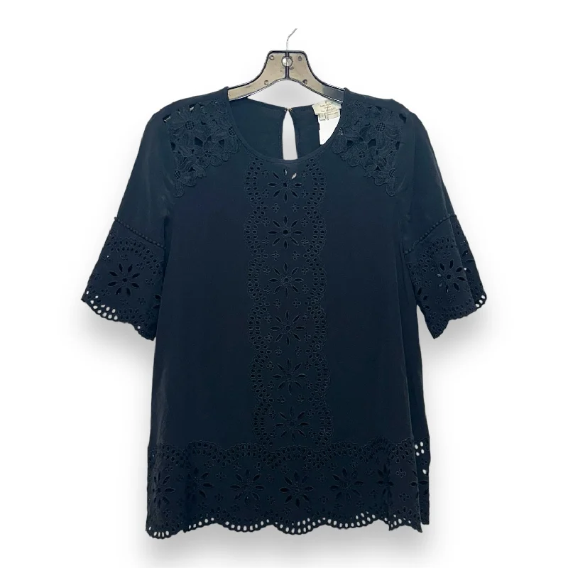 Top Short Sleeve By Kate Spade In Black, Size: S Trendy Men's Scandinavian