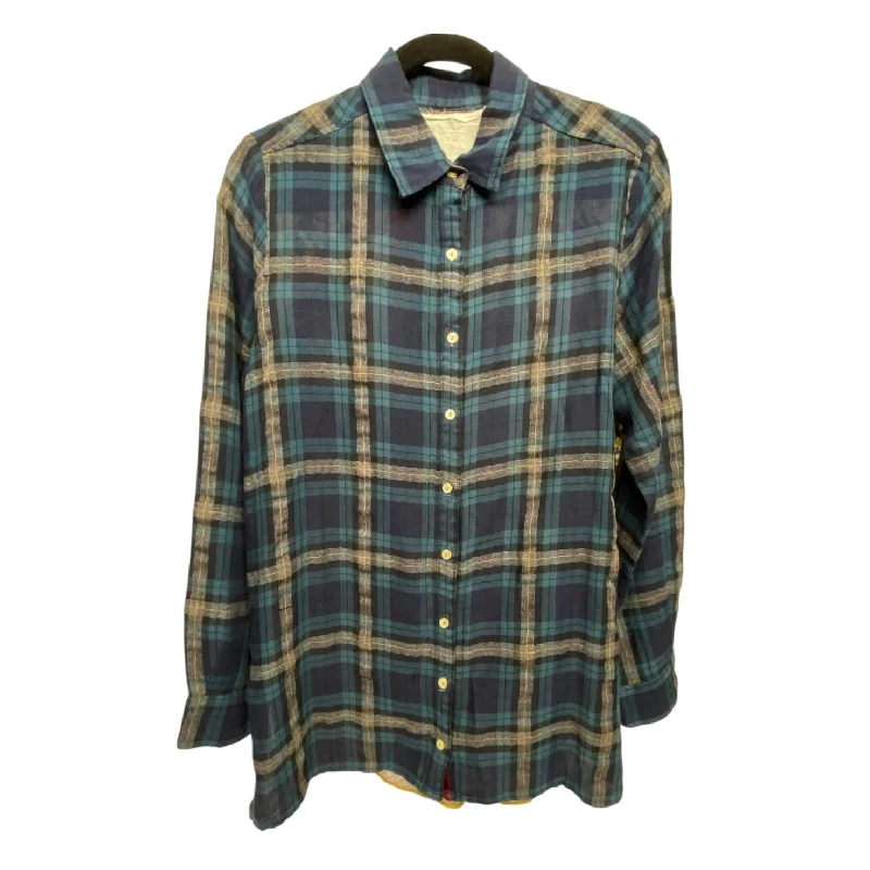Top Long Sleeve Designer By Johnny Was In Plaid Pattern, Size: S Sporty Men's Athleisure 