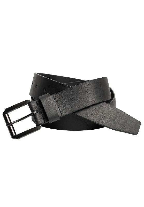 Full Grain Black Buffalo Leather Belt with Blackened Finish - BB1004C04 Lumberjack