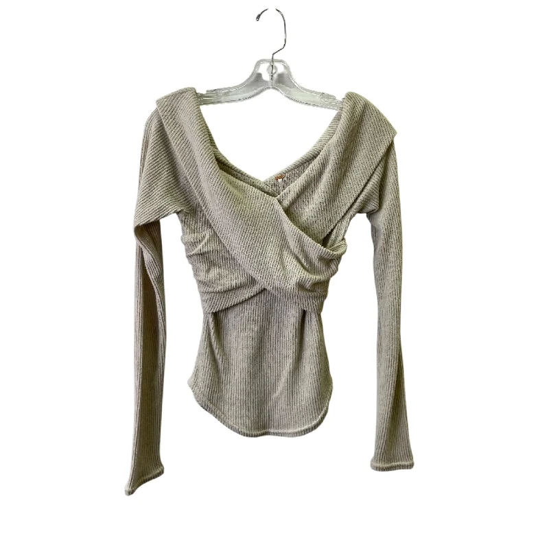 Top Ls By Free People In Taupe, Size:Xs Dapper Men's Bow