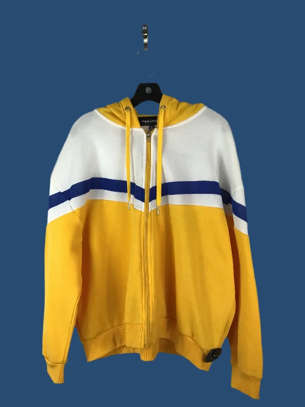 Athletic Jacket By New Look In White & Yellow, Size: 2x Cool Men's Skate