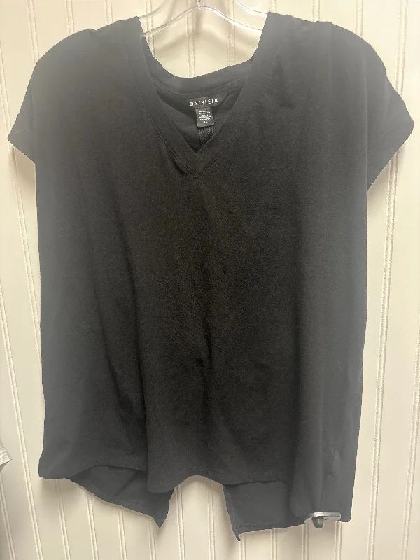 Athletic Top Short Sleeve By Athleta In Black, Size: M Sleek Men's Metallic