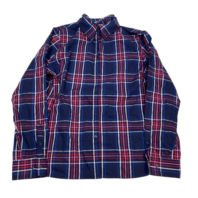 Top Long Sleeve By Chaps In Blue, Size: Xxl Hip Men's Retro