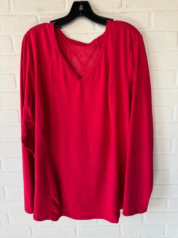 Athletic Top Long Sleeve Crewneck By Livi Active In Red, Size: 3x Tough Men's Military