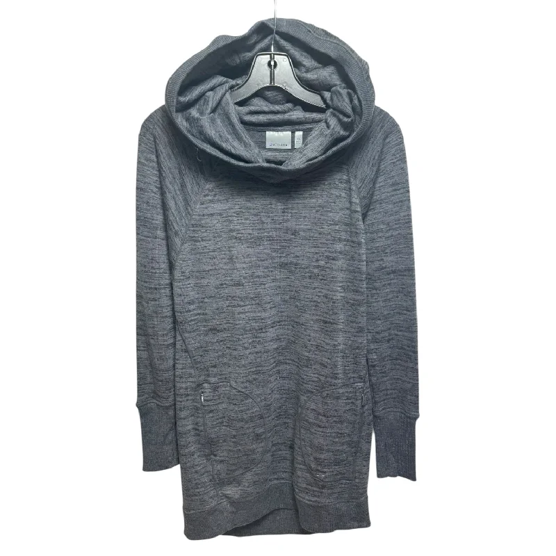 Hooded Athletic Top Long Sleeve Collar By Athleta In Grey, Size: Xs Confident Men's Power