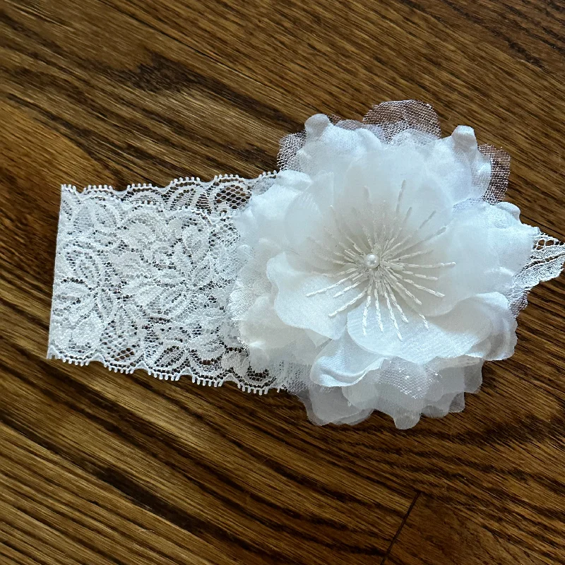 Spray White Flower Headband Sharp Men's Italian
