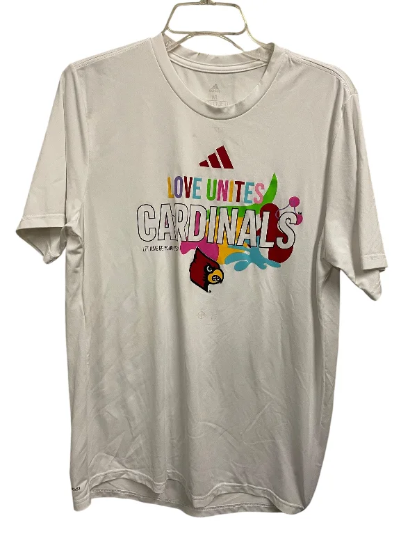 Athletic Top Short Sleeve By Adidas In White, Size: M Trendy Men's Bucket