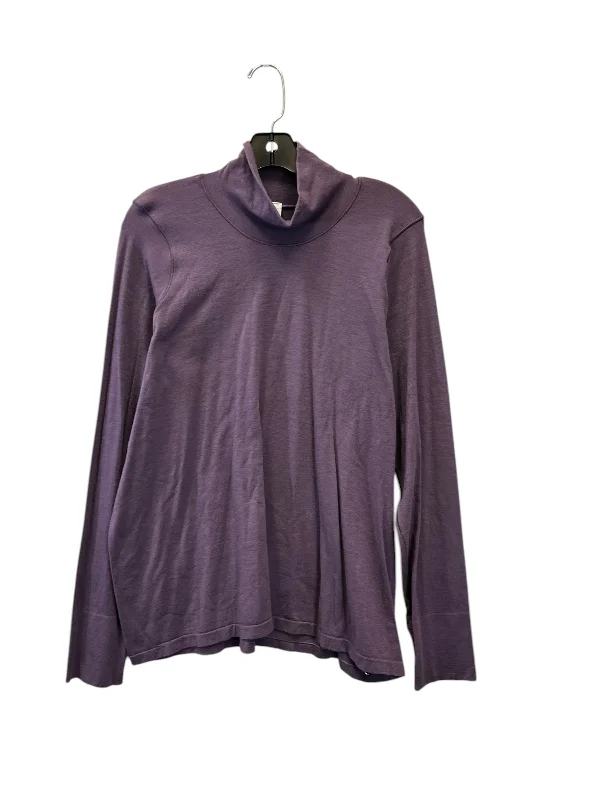 Athletic Top Long Sleeve Collar By Athleta In Purple, Size: 2x Masculine Men's Thick