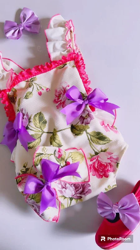 Floral Romper with Clip Modern Men's 