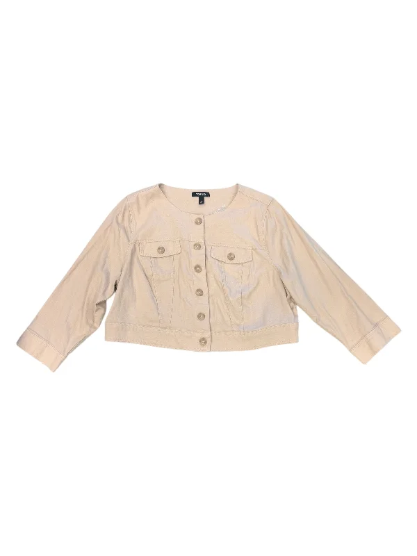 Jacket Moto By Torrid In Tan, Size: Xl Tailored