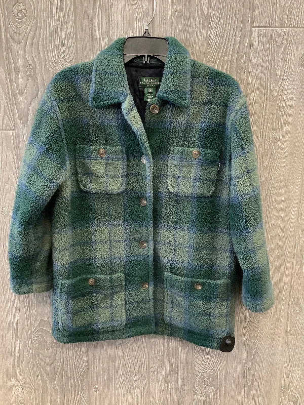 Coat Faux Fur & Sherpa By Lauren By Ralph Lauren In Blue & Green, Size: Sp Modern Men's 