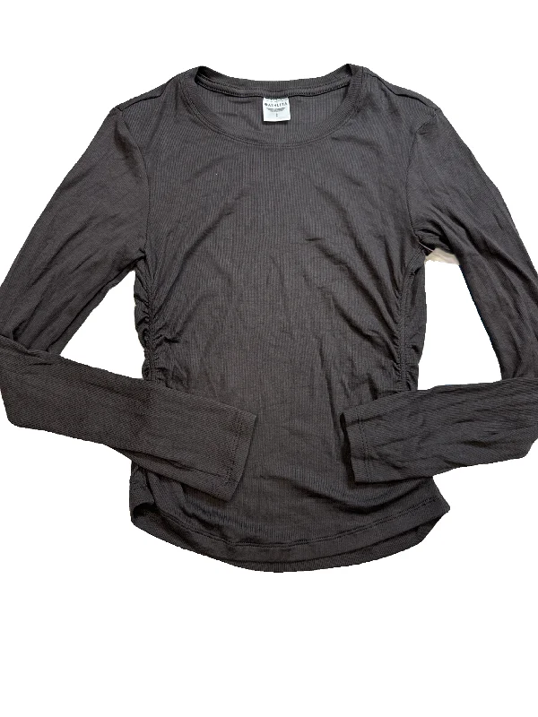 Athletic Top Long Sleeve Collar By Athleta In Brown, Size: S Laid