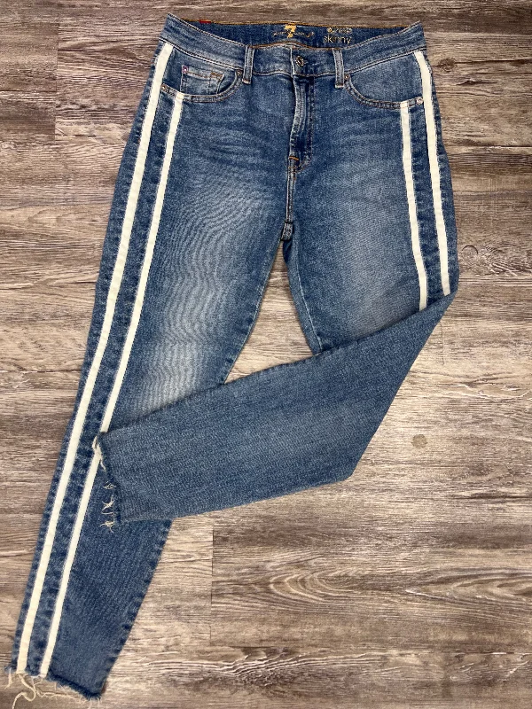 Blue Denim Jeans Designer 7 For All Mankind, Size 8 Bold Men's Animal
