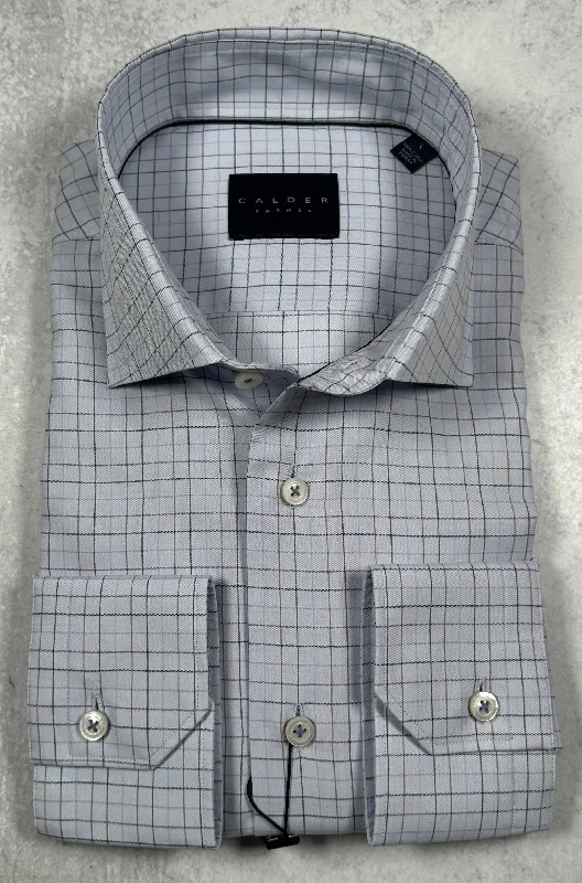 Calder Carmel Luxury 100's Melange Peached Twill Tattersall Sport Shirt in Lavender Preppy Men's College