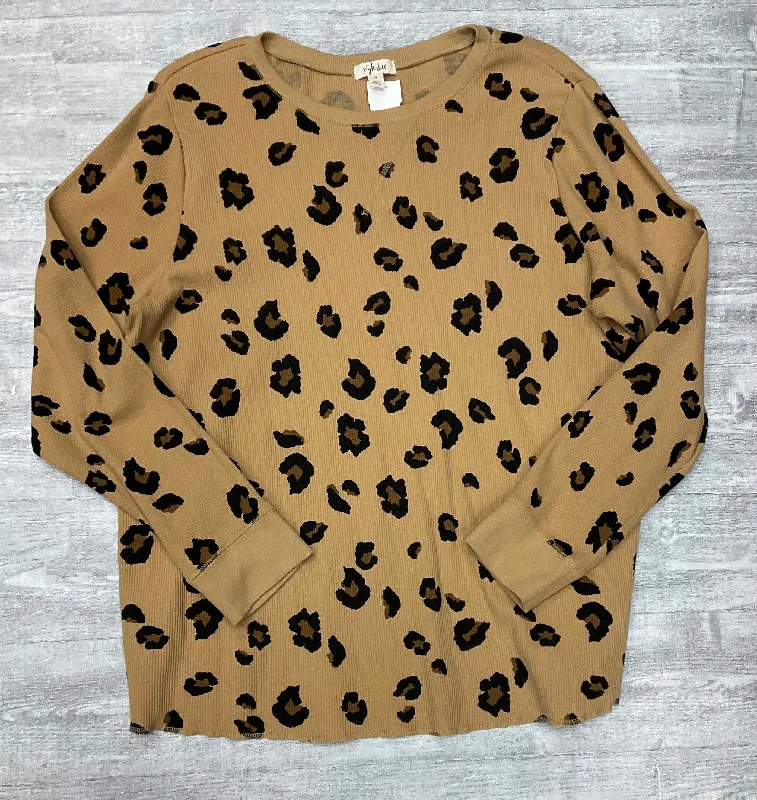Top Long Sleeve By Style And Company In Animal Print, Size: 2x Cozy Men's Winter