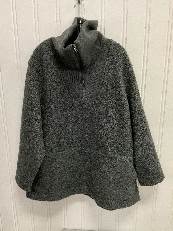 Jacket Faux Fur & Sherpa By Lands End In Grey, Size:2X Rugged Men's Outdoor 
