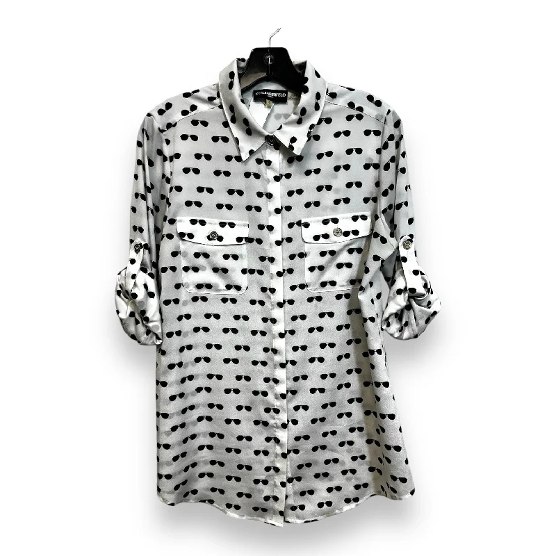 Top Short Sleeve By Karl Lagerfeld In Black, Size: S Sophisticated Men's 