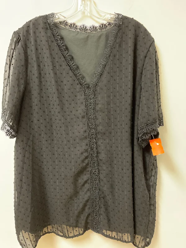 Top Short Sleeve By Clothes Mentor In Black, Size: 3x Elegant Men's Cashmere