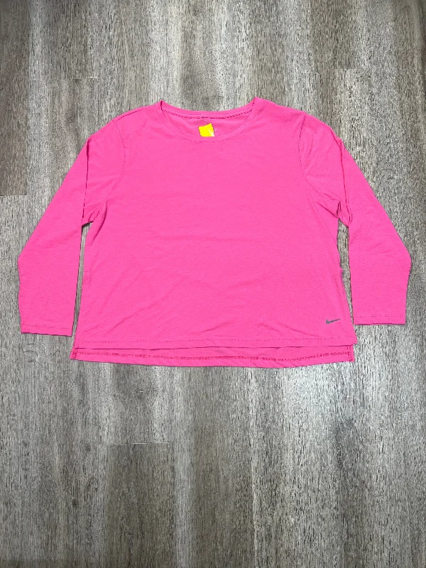 Athletic Top Long Sleeve Crewneck By Nike Apparel In Pink, Size: 1x Modern Men's Tech