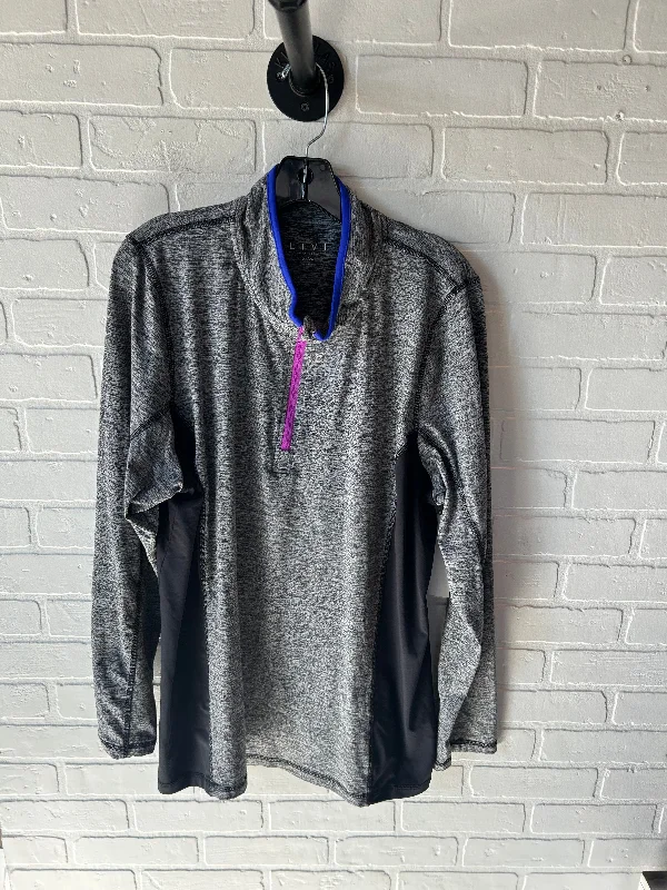 Athletic Top Long Sleeve Collar By Livi Active In Grey & Purple, Size: 3x Dapper Men's Bow