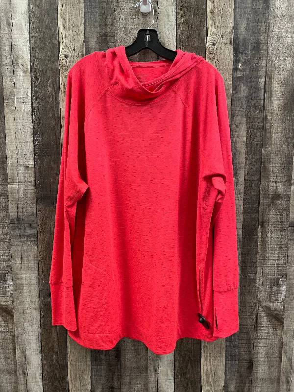Athletic Top Long Sleeve Hoodie By Tek Gear In Coral, Size: 2x Trendy Men's Oversized