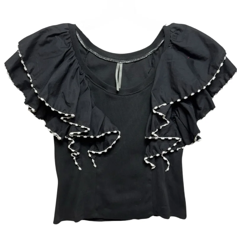 Oversized Ruffles Top By Anthropologie In Black, Size: S Tough Men's Military