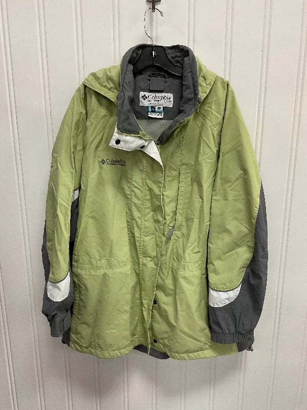 Coat Raincoat By Columbia In Green & Grey, Size:2X Gym