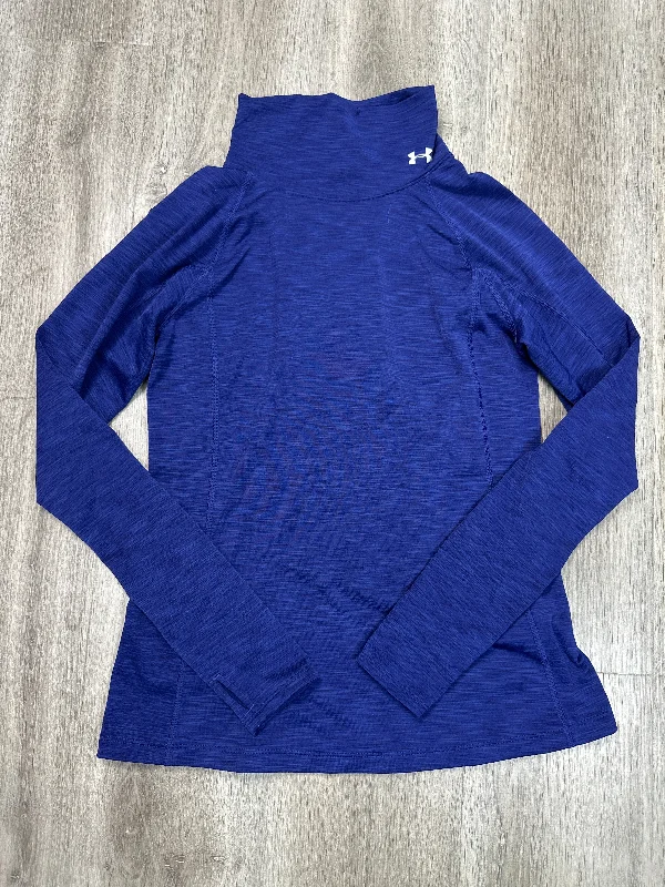 Athletic Top Long Sleeve Collar By Under Armour In Purple, Size: S Masculine Men's Thick