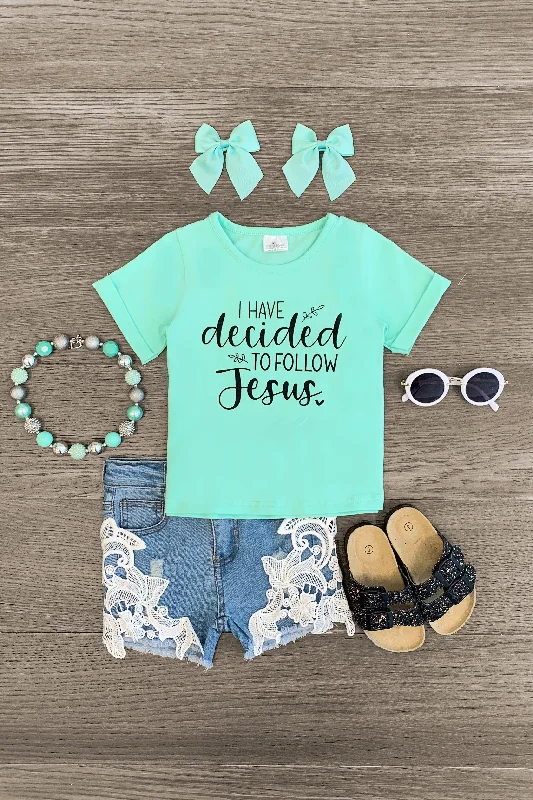 "I Have Decided To Follow Jesus" Denim Short Set Traditional Men's Wool