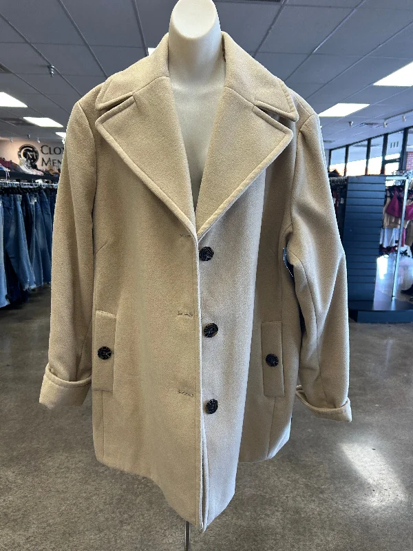 Coat Wool By Calvin Klein In Tan, Size:3X Cool Men's Skate