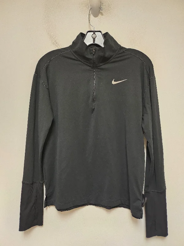 Athletic Top Long Sleeve Collar By Nike Apparel In Black, Size: S Dynamic Men's Glow