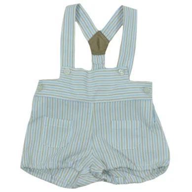 Blue & Beige Striped Suspenders Earthy Men's Hemp