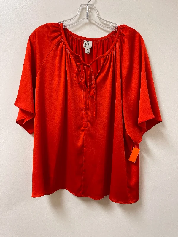 Top Short Sleeve By Worthington In Orange, Size: 2x Relaxed Men's Beach