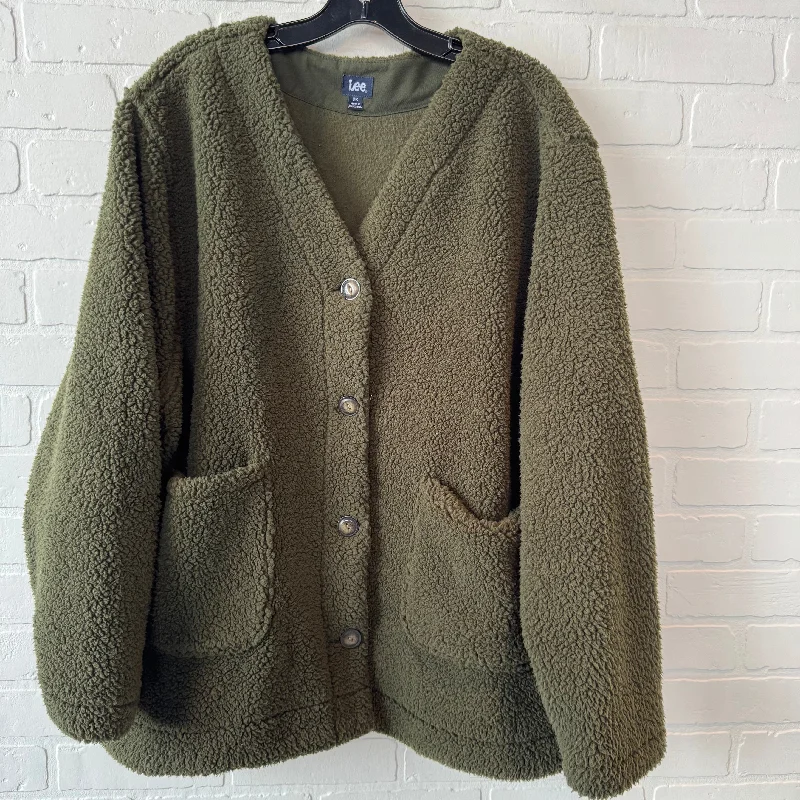 Jacket Fleece By Lee In Green, Size: 2x Traditional Men's Wool