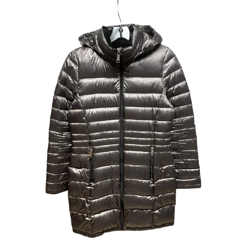 Lightweight Long Packable Down Jacket By Andrew Marc In Silver, Size: S Athletic Men's High