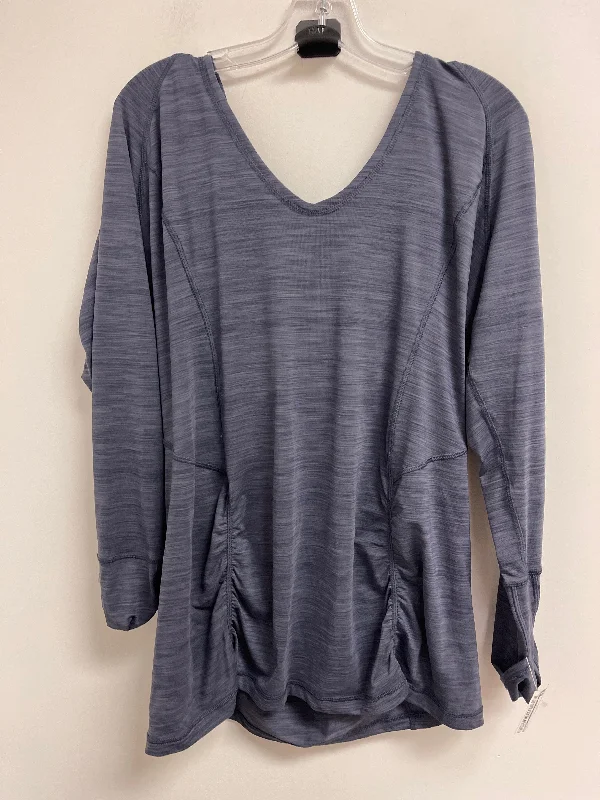Athletic Top Long Sleeve Hoodie By Zella In Blue, Size: 2x Casual Men's Loose