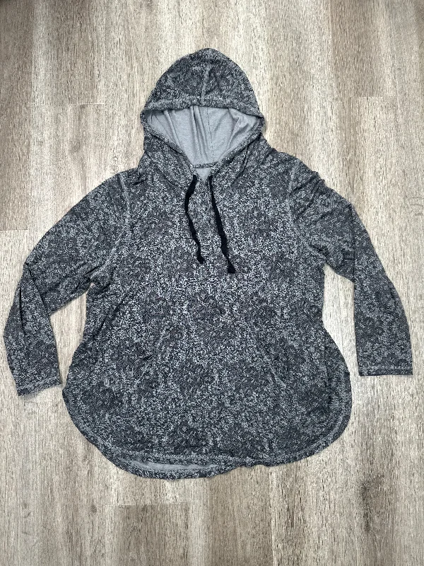 Athletic Top Long Sleeve Hoodie By Livi Active In Grey, Size: 2x Cozy Men's Sherpa