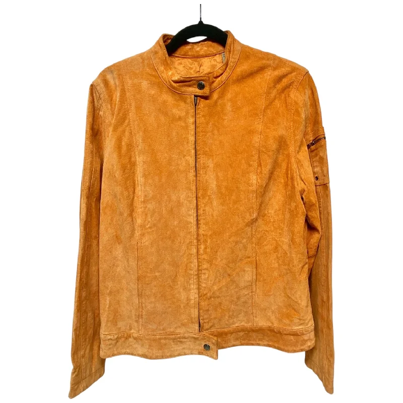Jacket Leather By Clothes Mentor In Orange, Size: L Vacation