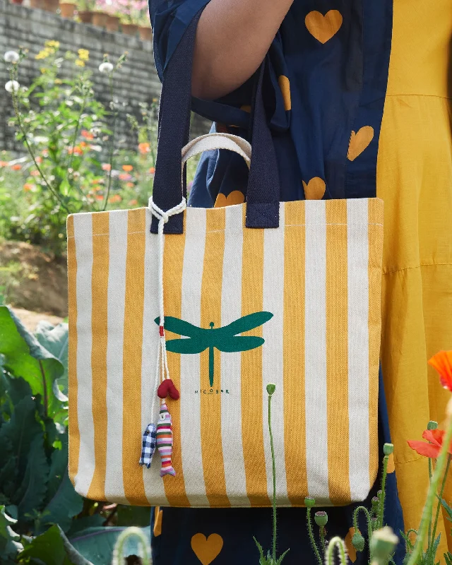 Bagan Stripe Tote - Ochre & Ivory Athletic Men's High