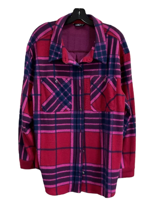 Jacket Shirt By Clothes Mentor In Blue & Red, Size: 1x Sharp Men's Italian