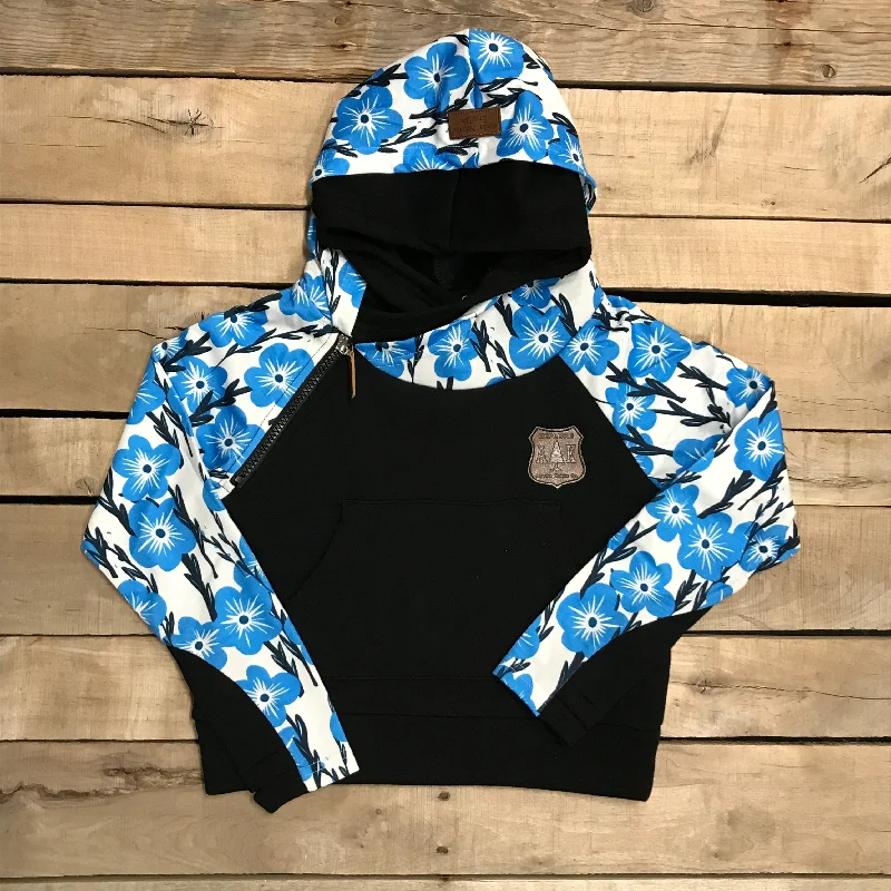 Girl's Art Deco Forget-Me-Not Hoodie Stylish Men's Neon
