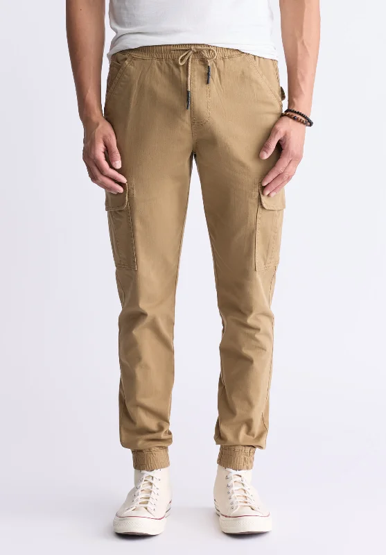 Cargo Tom Men's Jogger Pants in Dark Beige - BM22930 British Gentleman Style