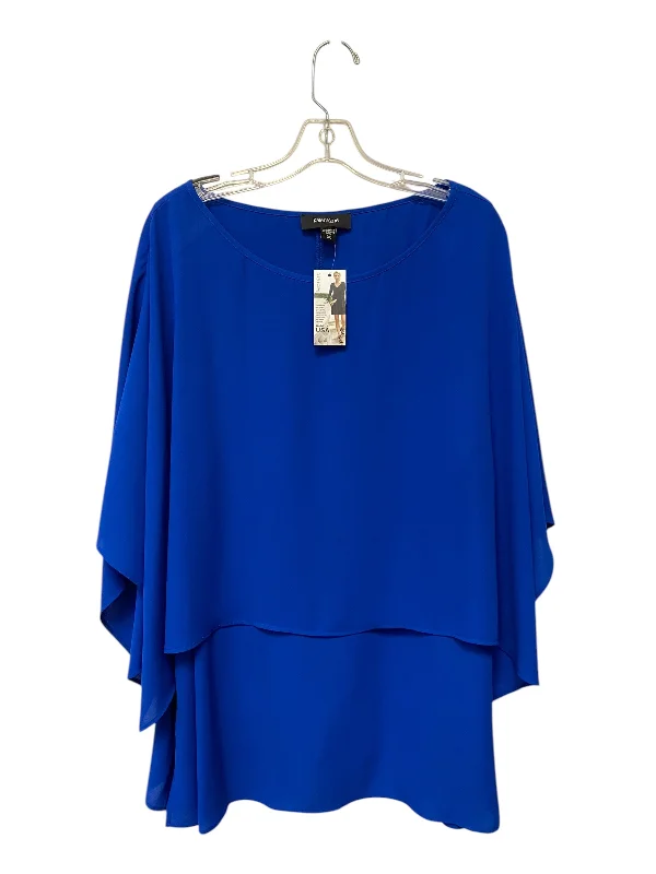 Top Short Sleeve By Karen Kane In Blue, Size: 3x Masculine Men's Thick
